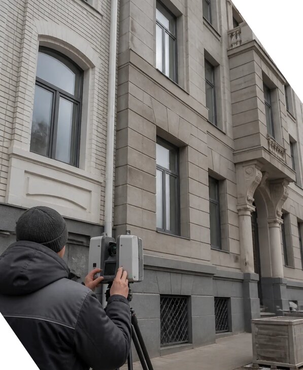 Лазерное сканирование фасадов зданий для обследования в Ростове